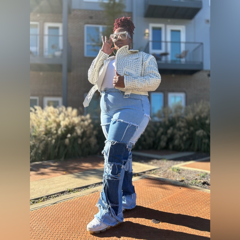 Azalea Wang PLUS SIZE Studded Leather Jacket